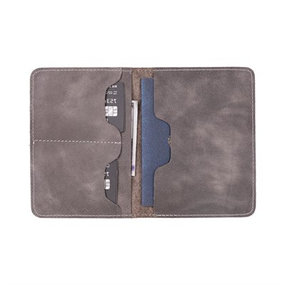 Bloominbag Viaggio Voyager Gray Chic Deri Pasaport Ve Kart Kılıfı