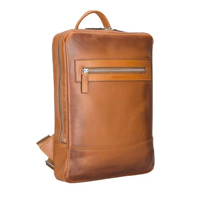 Bloominbag Vicenza Heritage Tan 13–14 Inç Laptop Bölmeli Hakiki Deri Sırt Çantası