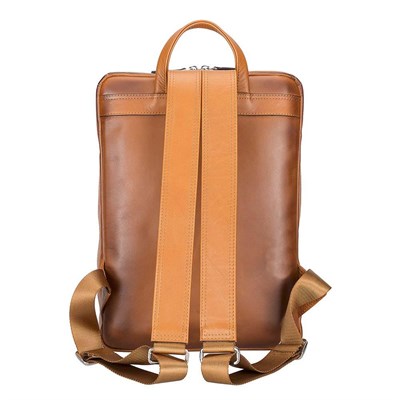 Bloominbag Vicenza Heritage Tan 13–14 Inç Laptop Bölmeli Hakiki Deri Sırt Çantası