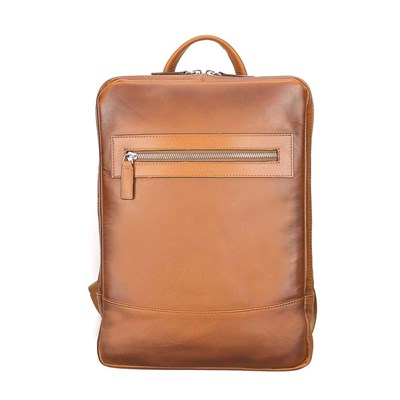 Bloominbag Vicenza Heritage Tan 13–14 Inç Laptop Bölmeli Hakiki Deri Sırt Çantası