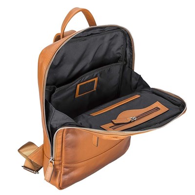 Bloominbag Vicenza Heritage Tan 13–14 Inç Laptop Bölmeli Hakiki Deri Sırt Çantası