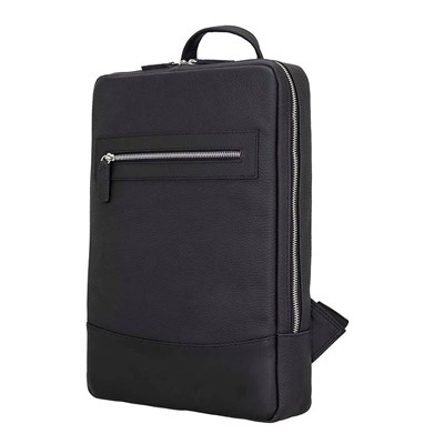 Bloominbag Vicenza Obsidian Black 13–14 Inç Laptop Bölmeli Hakiki Deri Sırt Çantası