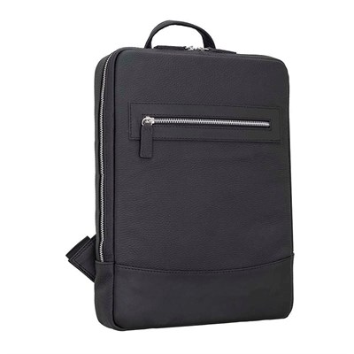 Bloominbag Vicenza Obsidian Black 13–14 Inç Laptop Bölmeli Hakiki Deri Sırt Çantası