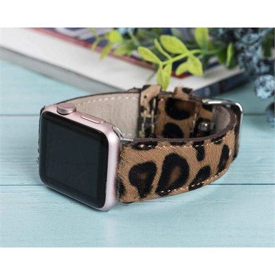Bloominbag Wild Leopard Deri Apple Watch Kordon-44/45/46/49 Mm