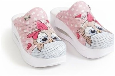 Blum Sabo Terlik Pembe Baykuş Airmax Kadın Tam Ortopedik ve Anatomik Sabo Terlik