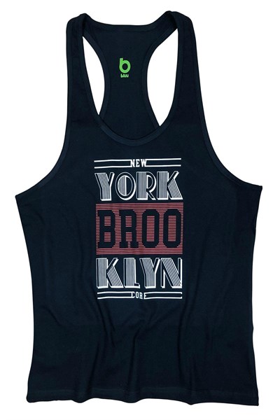 Bluu Unisex Siyah Fitness Gym Tank Top Sporcu Atleti Nybk