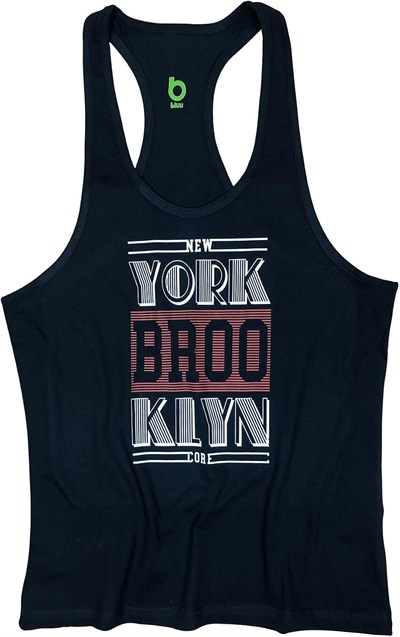 Bluu Unisex Siyah Fitness Gym Tank Top Sporcu Atleti Nybk
