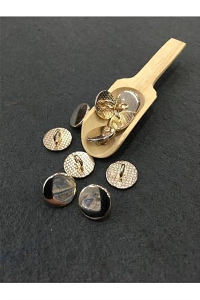 Bluz Gömlek Düğmesi Unisex Metal Para Model Gold 10 Lu Set
