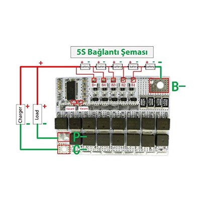 BMS 5S 100A Koruma Kartı Lityum Batarya Balans Versiyon