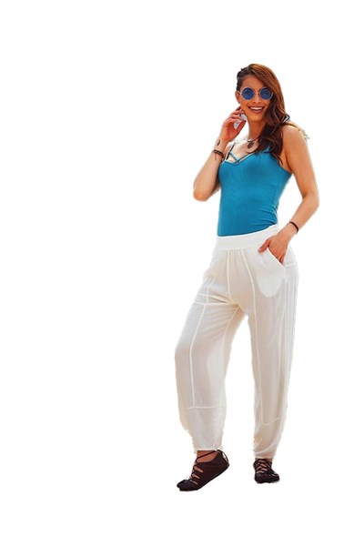 Bohemian Bohem Beli Lastikli Salas Yoga Salvar Pantolon-1 - Bedenler: S, M
