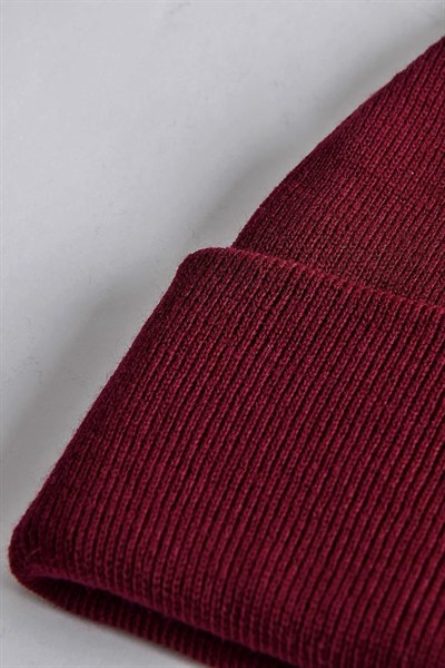 Boldy Klasik Spor Bere-Triko Bere-Unisex Nakışsız Bere-Düz Bere-Unisex Bere-Düz Klasik Bere (Bordo)