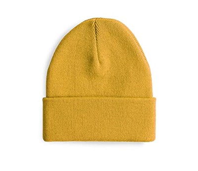 Boldy Klasik Spor Bere-Triko Bere-Unisex Nakışsız Bere-Düz Bere-Unisex Bere-Düz Klasik Bere (Hardal)
