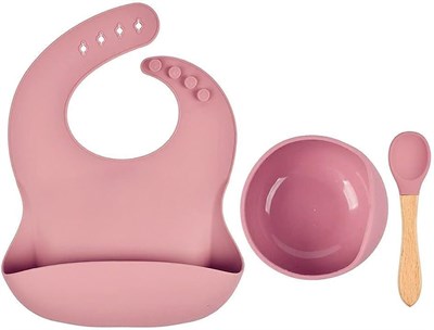 Bolivias Bebek Mama Seti, 6 Parça Premium Silikon Beslenme Takımı, Vakum Tabanlı Kase ve Önlük, BPA İçermez, 6-36 Ay Bebekler için Güvenli ve Pratik Mama Ürünleri