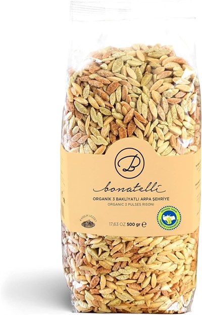 Bonatelli Organik Üç Bakliyatlı Arpa Şehriye 500 Gr