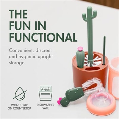 Boon Cacti şişe temizleme fırçası seti, terakota, 4 parçalı set