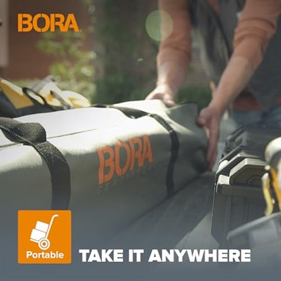 BORA Centipede CK9S 76,2 cm Yükseklik Taşınabilir Çalışma Standı, 4 X-Bardak, 4 Hızlı Kelepçe, Taşıma Çantası, Taşınabilir İş Desteği Testere Tezgahı, 4Ft x 4Ft, 30