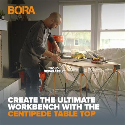 BORA Centipede CK9S 76,2 cm Yükseklik Taşınabilir Çalışma Standı, 4 X-Bardak, 4 Hızlı Kelepçe, Taşıma Çantası, Taşınabilir İş Desteği Testere Tezgahı, 4Ft x 4Ft, 30