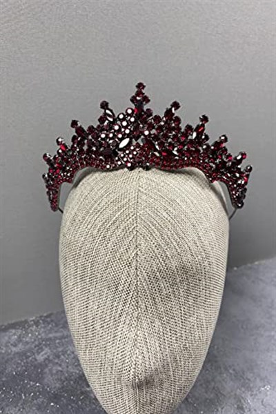 Bordo Annaber Taşlı Kına Ve Gelin Tacı