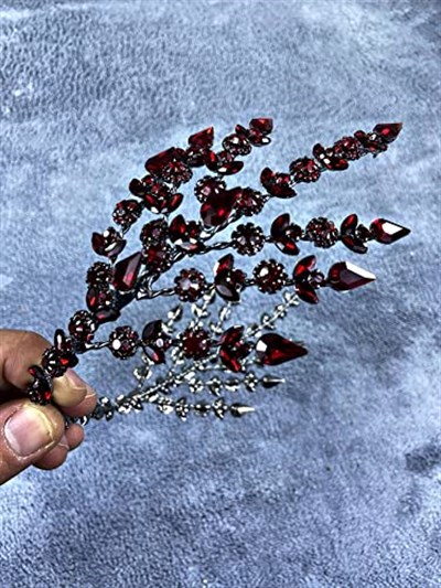 Bordo Çift Taraflı Selen Model Kına Ve Gelin Tacı