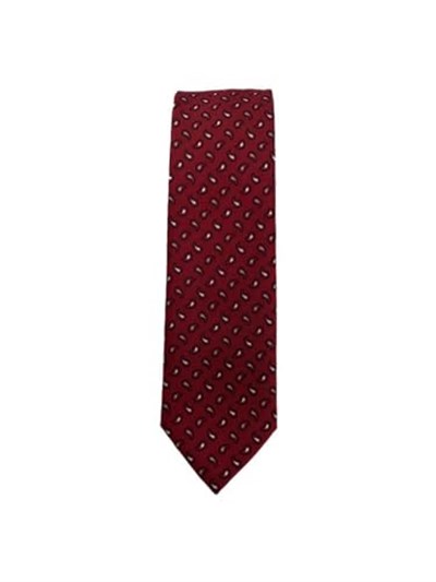 Bordo Küçük Şal Desen Kravat Mendil Set