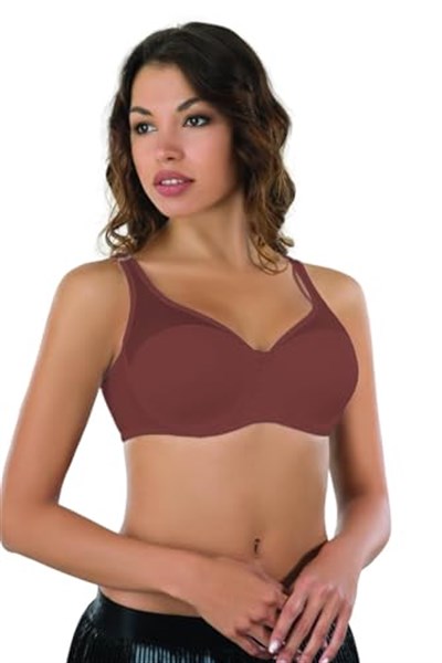 BORDO MI Emay 167C Pedli Tül Toparlayıcı Sütyen