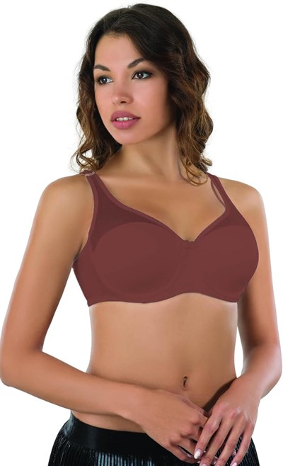 BORDO MI Emay 167C Pedli Tül Toparlayıcı Sütyen