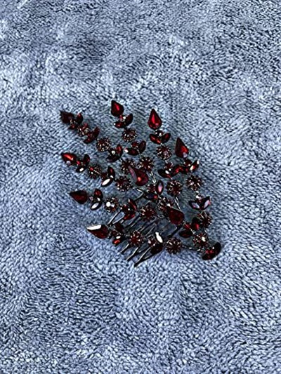 Bordo Tek Yapraklı Helen Model Kına Tacı Saç Aksesuarı