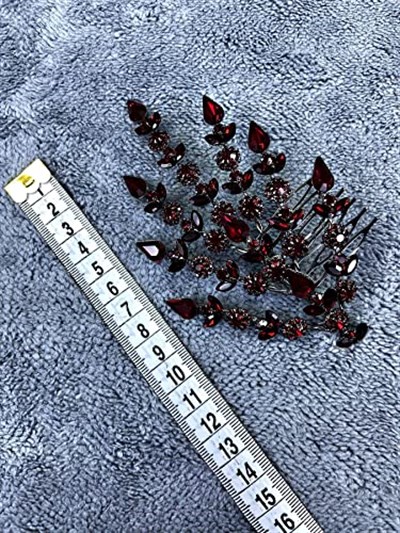 Bordo Tek Yapraklı Helen Model Kına Tacı Saç Aksesuarı