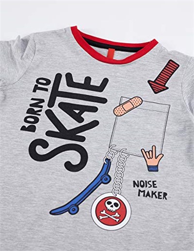 Born to Skate Erkek Çocuk T-shirt Kapri Şort Takım