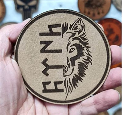 BÖRÜ GÖKTÜRKÇE TÜRK - Deri PEÇ - Arma - Patch