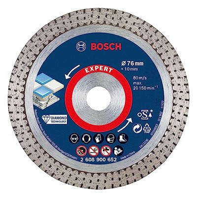 Bosch 1 x Expert HardCeramic 76 mm elmas kesme diski (sert fayanslar, sert taş, çap 76 mm, profesyonel aksesuar, mini açılı taşlama makinesi)