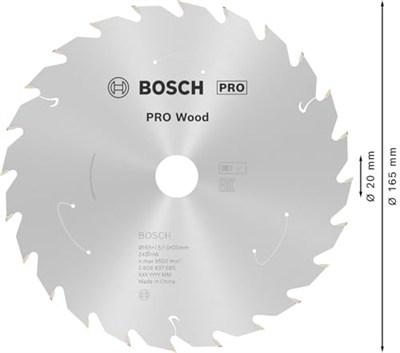 Bosch 1 x PRO Wood daire testere bıçağı, akülü daire testereler için (yumuşak ahşap, sert ahşap, çap mm, profesyonel aksesuar, daire testere)