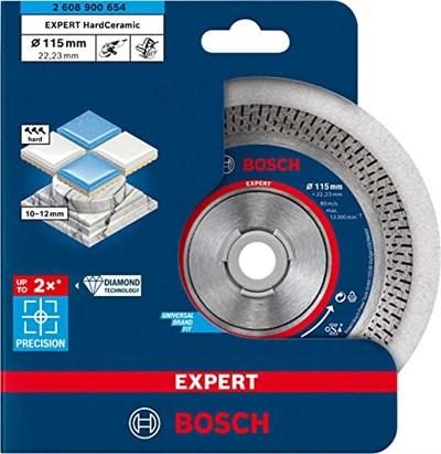 Bosch 1x EXPERT HardCeramic Elmas Kesme Diskleri (Sert fayanslar, Sert taş, Ø 115 mm, Aksesuar Küçük Avuç Taşlama Makinesi) - Bedenler: 115mm, 180mm