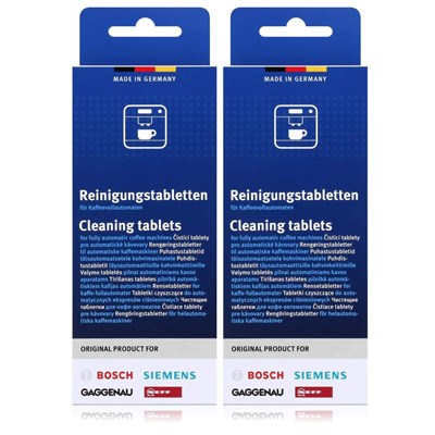 Bosch 2li paket temizlik tableti, kahve otomatları için, termo sürahiler TCZ6001 2 x 10 tablet