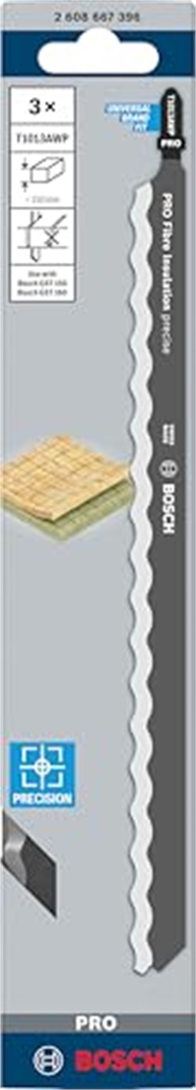 Bosch Accessories Bosch Professional 3 x dekupaj testere bıçağı T 1013 AWP Precision yumuşak malzeme için (elyaf yalıtım malzemeleri, dekupaj testeresi aksesuarları için)