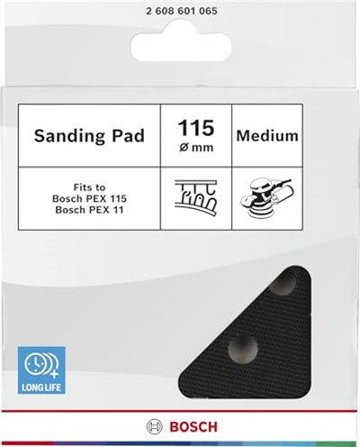 Bosch Accessories Professional zımpara pedi (Pex 115 için, orta, çap 115 mm, eksantrik zımpara makinesi aksesuarı), 45 cm x 40 cm x 25 cm