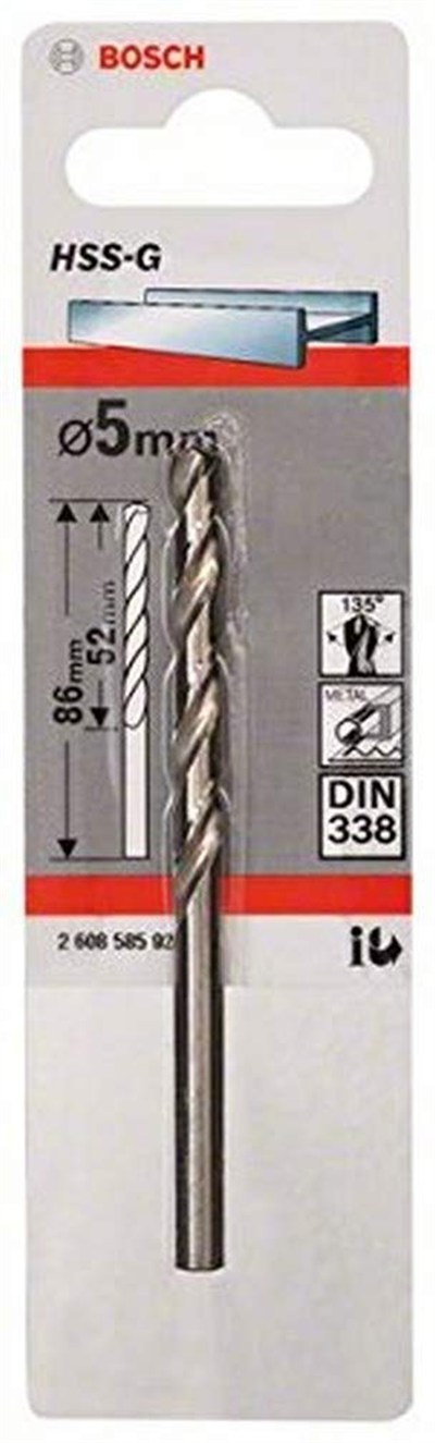 Bosch Matkap Ve Kırıcı Delici Uçları, Metal Matkap Ucu, Gri, 1 Adet