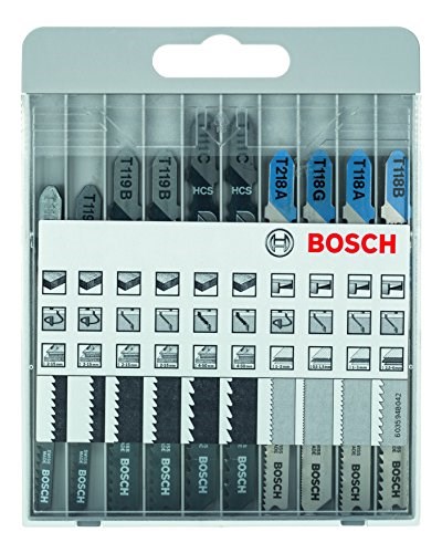 Bosch Professional 10 parçalı dekupaj testere bıçağı seti Basic for Wood and Metal (ahşap ve metal için, dekupaj testeresi aksesuar