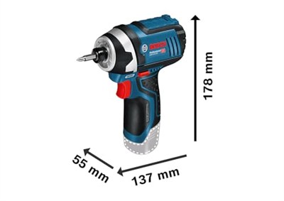 Bosch Professional 12 V Sistem Akülü Darbeli Vidalama Makinesi GDR 12V-105 (L-BOXX İçi Dahil, Pil/Şarj Cihazı Dahil Değildir