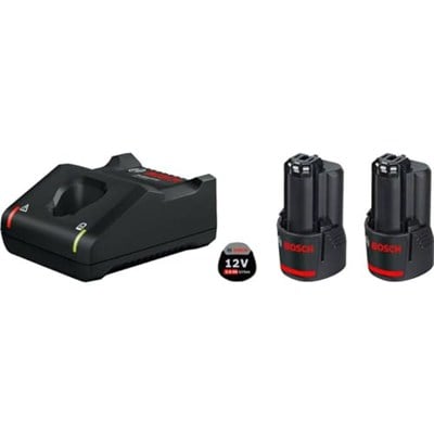 Bosch Professional 12 Volt Akü Şarj Cihazı Seti (2 x 2,0 Ah Li-Ion Akü + GAL 12V-40 Şarj Cihazı, Karton kutuda)