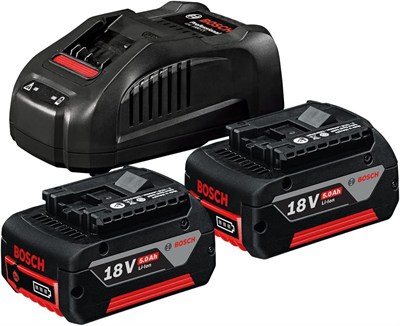 Bosch Professional 18 Volt Akü Şarj Cihazı Seti (2 x 5,0 Ah Li-Ion Akü + GAL 1880 CV Şarj Cihazı, Karton kutuda)