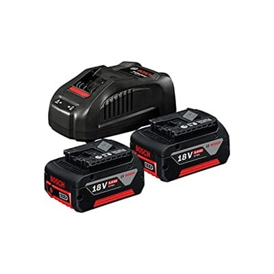 Bosch Professional 18 Volt Akü Şarj Cihazı Seti (2 x 5,0 Ah Li-Ion Akü + GAL 1880 CV Şarj Cihazı, Karton kutuda)