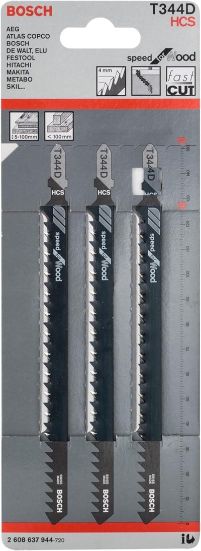 Bosch Professional 3 Parça Dekupaj Testeresi Bıçağı, Gri, 3 Adet