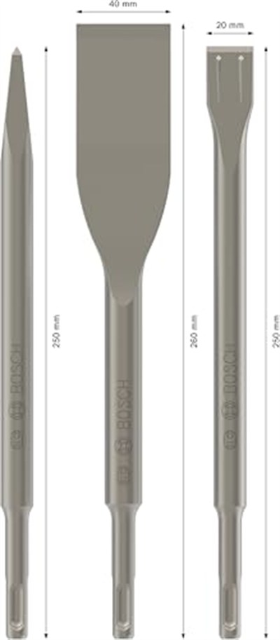 Bosch Professional 3 parçalı keski seti Long Life SDS-plus (beton, darbeli matkap aksesuarı)