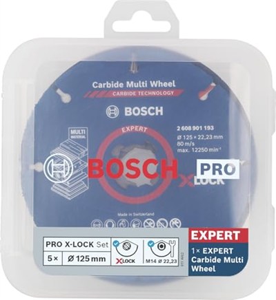Bosch Professional 5 parça X-LOCK Kesme Diski Taşlama Diski Seti (Paslanmaz Çelik, Metal, Çap 125 mm, Açılı Taşlama Makinesi Aksesuarı)