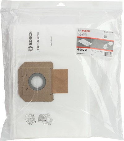 Bosch Professional Accessories 5 x Keçe Filtre Torbası (Gas 35 L Afc/L Sfc+/M Afc için Yedek Torba, Kuru Süpürme ve Elektrikli Süpürge Aksesuarı)