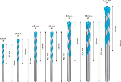Bosch Professional Accessories 7 x Expert CYL-9 MultiConstruction Matkap Seti (Beton için, Ø 4-12 mm, Darbeli Matkap Aksesuarı)