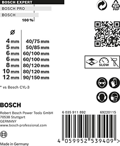 Bosch Professional Accessories 7 x Expert CYL-9 MultiConstruction Matkap Seti (Beton için, Ø 4-12 mm, Darbeli Matkap Aksesuarı)