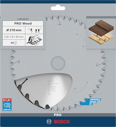 Bosch Professional Accessories Daire Testere Bıçağı, Gri, 210x30x2.8 mm, 24, 1 Adet