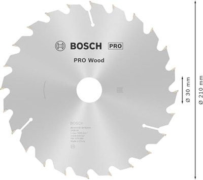 Bosch Professional Accessories Daire Testere Bıçağı, Gri, 210x30x2.8 mm, 24, 1 Adet